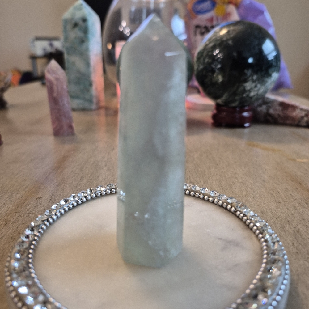Natural Fluorite Crystal Point Obelisk Tower #O - Picture 3 of 9